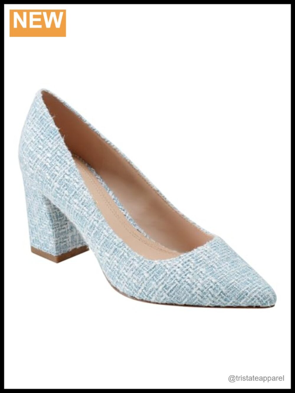 Pointy Toe Block Heel Slip-On Dress Pump